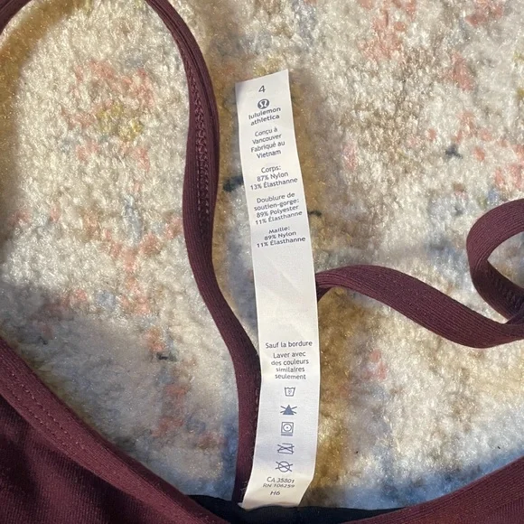 Maroon Spaghetti Strap Lululemon Tanktop - Picture 5 of 5